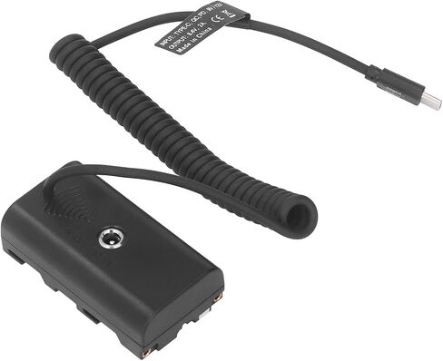 NP Dummy Battery Type C Fast Charging Circuit Spring Cable Continuous Power Adapter for Camera Monitor LED Light Long Lasting Shooting Compatible Indoor Outdoor Adjustable Cable in Saudi Arabia