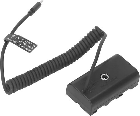 NP Dummy Battery Type C Fast Charging Circuit Spring Cable Continuous Power Adapter for Camera Monitor LED Light Long Lasting Shooting Compatible Indoor Outdoor Adjustable Cable in Saudi Arabia