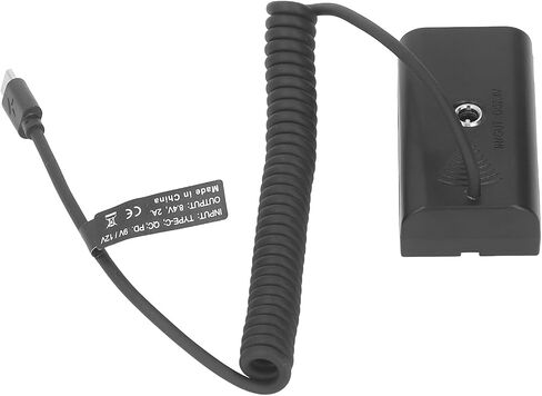 NP Dummy Battery Type C Fast Charging Circuit Spring Cable Continuous Power Adapter for Camera Monitor LED Light Long Lasting Shooting Compatible Indoor Outdoor Adjustable Cable in Saudi Arabia