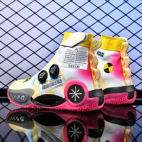 Mens and Womens High Top Buckle Closed Basketball Sneakers Comfortable Breathable Casual Walking Shoes High Elasticity Running Shoes Tennis Shoes Tennis Competition Shoes Non Slip High Jump Sneakers in Kuwait