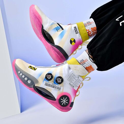 Mens and Womens High Top Buckle Closed Basketball Sneakers Comfortable Breathable Casual Walking Shoes High Elasticity Running Shoes Tennis Shoes Tennis Competition Shoes Non Slip High Jump Sneakers in Kuwait