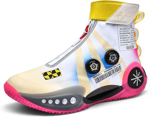 Mens and Womens High Top Buckle Closed Basketball Sneakers Comfortable Breathable Casual Walking Shoes High Elasticity Running Shoes Tennis Shoes Tennis Competition Shoes Non Slip High Jump Sneakers in Kuwait