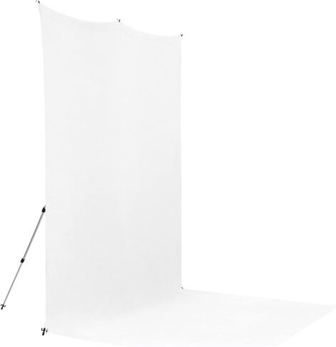 Westcott X-Drop Pro Wrinkle-Resistant 8' x 13' (2.44 x 3.96m) Sweep Backdrop for Full-Body Photos & Group Portraits, Video Interviews & Photo Booths - Portable and Travel Friendly (High Key White) in Kuwait