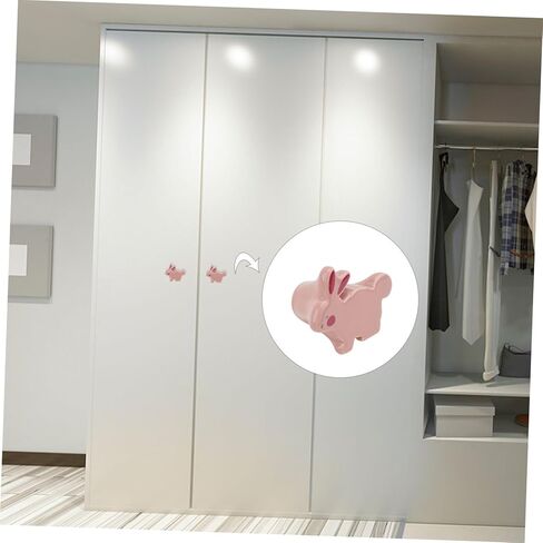 عام 2pcs حفرة واحدة من السيراميك مقبض أرنب ديكور واحد حفرة مقبض مقبض درج سحب عتيقة السحب مقابض غرفة السحب مقابض باب خزانة الأثاث الوردي السيراميك الطفل ، 4.1x3.6 سم in Kuwait