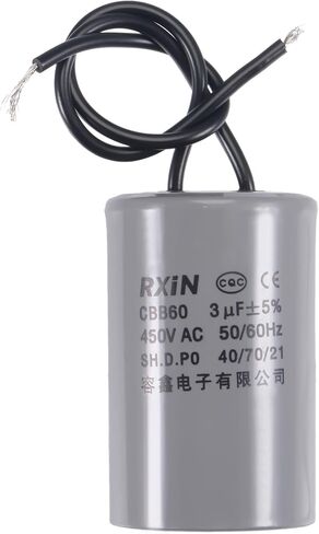 مكثف تشغيل Uxcell CBB60 15 فائق التوهج 450 فولت تيار متردد 2 أسلاك 50/60 هرتز اسطوانة 74x38 مللي متر لمحرك مضخة المياه ضاغط الهواء in Kuwait