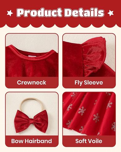 KUCNUZKI طفلة طفلة ملابس الخريف عطلة حفلة فيلفيت تول فستان الشتاء لطيف الأكمام الطويلة فتيات الفتيات in Kuwait