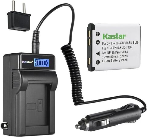 KASTAR LI-42B LCD AC Charger AC متوافق مع Sanyo Xacti VPC-T1495 ، XACTI VPC-T1496 ، XACTI VPC-TP1000 ، HP (HEWLETT PACKARD) PW460T PW550Z SW450 ، MN12Z Digital Cameras in Saudi Arabia