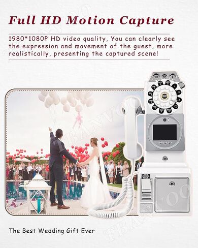 هاتف صوت ضيف صوت الفيديو ، هاتف زفاف الصوت 1080p ، 32/64/128GB مخصص للفيديو بدائل دفتر ضيوف مع عدسة ، 64 جم in Saudi Arabia