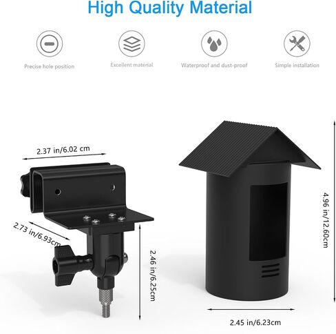 Gutter Mount with Silicone Skin Protective Cover Compatible with R-ing Stick Up Cam Plug-in/R-ing Outdoor Cam (Stick Up Cam),Weatherproof Housing Outdoor Security Camera Bracket (Black) in Saudi Arabia