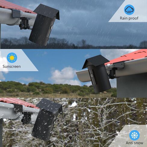 Gutter Mount with Silicone Skin Protective Cover Compatible with R-ing Stick Up Cam Plug-in/R-ing Outdoor Cam (Stick Up Cam),Weatherproof Housing Outdoor Security Camera Bracket (Black) in Saudi Arabia