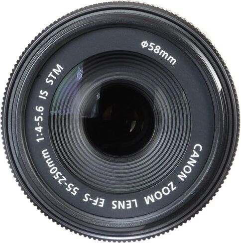 Canon EF-S 55-250mm f/4-5.6 is STM Lens for Canon EF-S-Mount APS-C DSLRs + UV Filter + Dust Blower + Sensor Brush Pen + Cap Keeper (8pc Bundle) (Renewed), Black in Saudi Arabia