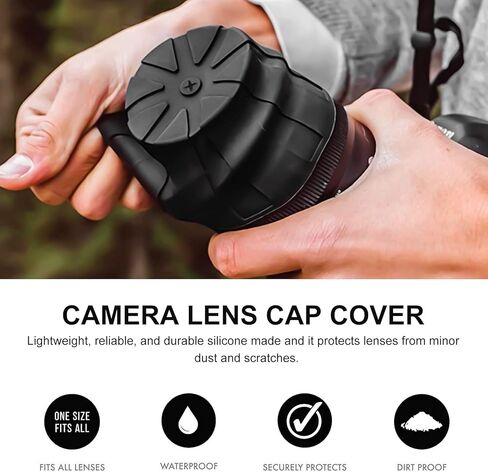 3pcs غطاء غطاء العدسة العالمي للسيليكون المقاوم للماء لعدسات كاميرا DSLR 65-90 مم in Kuwait