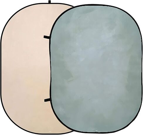 Kate الخلفية القابلة للطي للتصوير الفوتوغرافي Beige/Cyan المنبثقة الخلفية 2-في 1 خلفية للحفلات ، صورة ، فيديو ، بودكاست ، 5 × 6.5 قدم in Saudi Arabia