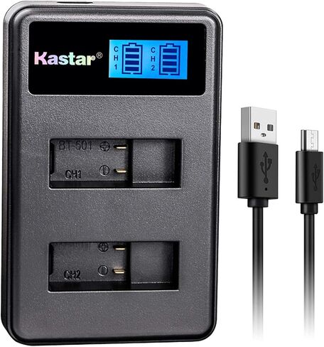 Kastar LCD Dual Slim Charger for GoPro HERO5, Hero 5 Black, Gopro5 and GoPro AHDBT-501, AHBBP-501 Sport Camera (Compatible with Firmware v01.57, v01.55 and Future Update) in Saudi Arabia
