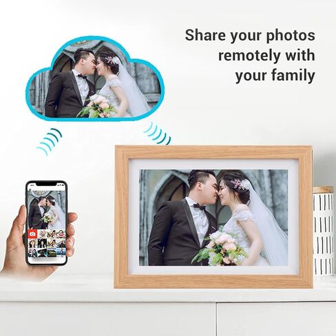 إطار صورة رقمي رقمي 10 بوصة ، 1280 × 800 شاشة تعمل باللمس تلقائيًا تدوير Wi Fi إطار صور الفيديو الرقمي مع مكبر صوت 16 جيجا بايت عرض شرائح إطار إلكتروني إلكتروني صغير in Kuwait