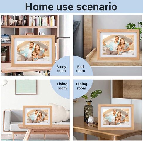 إطار صورة رقمي رقمي 10 بوصة ، 1280 × 800 شاشة تعمل باللمس تلقائيًا تدوير Wi Fi إطار صور الفيديو الرقمي مع مكبر صوت 16 جيجا بايت عرض شرائح إطار إلكتروني إلكتروني صغير in Kuwait