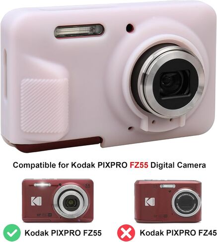 علبة سيليكون Bovke لـ Kodak Pixpro FZ55 Digital Point & Shoot Camera ، Kodak FZ55 Camera Protection Case Rubber مع غطاء عدسة قابلة للإزالة ، أسود in Kuwait