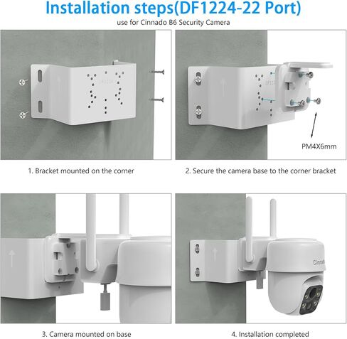 Corner Bracket Mount Kit for Cinnado B6 Security Camera, Outdoor Camera Bracket Compatible with 2K Home Camera Wireless Solar Accessories（White） in Saudi Arabia
