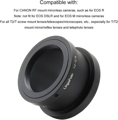 T2-EOS R Lens Adapter Ring for Telescope Microscope T Ring T2 Mount Lens and for Canon EOS RF Mount Camera EOS R52 R62 R8 R100 R50 R7 R10 R3 R5 RP Metal Lens Adapter Ring Manual Focus Adapter Ring in Saudi Arabia