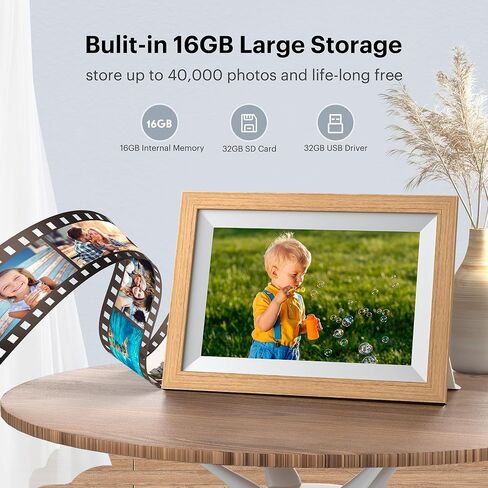 Kodak Classic 10 "إطار الصورة الرقمية ، وإنهاء الخشب البقر ، إطار صور ذكي ممكّن من شبكة Wi-Fi مع مشاركة عن بُعد ، عرض تلقائي وشاشة HD in Saudi Arabia