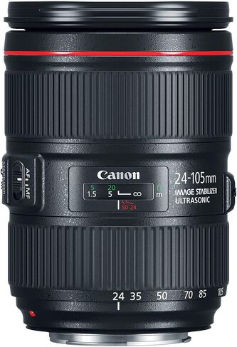 Canon EF 24-105mm f/4L is II USM Lens for Canon EF-Mount APS-C DSLRs + Lens Case + 3 PC Filters + Hood + Dust Blower + Sensor Brush Pen + Cap Keeper + More (12pc Bundle) (Renewed), Black in Saudi Arabia