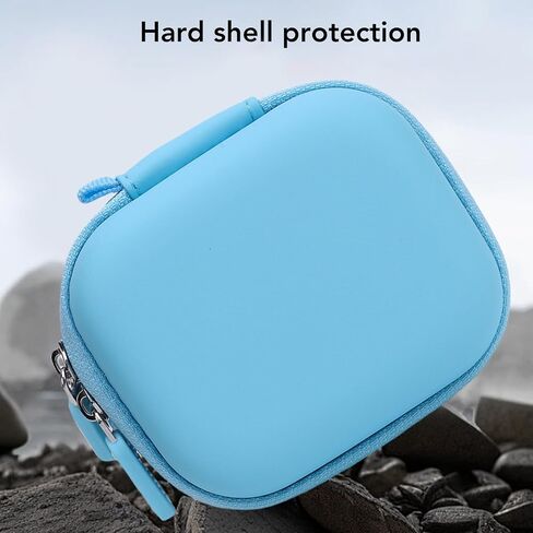 Gugxiom Mini Carry Case Lens Protector for Action 5 Pro Accessories, PU Leather Hard Carrying Case Storage Bag (Blue) in Saudi Arabia