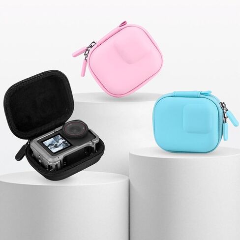 Gugxiom Mini Carry Case Lens Protector for Action 5 Pro Accessories, PU Leather Hard Carrying Case Storage Bag (Blue) in Saudi Arabia