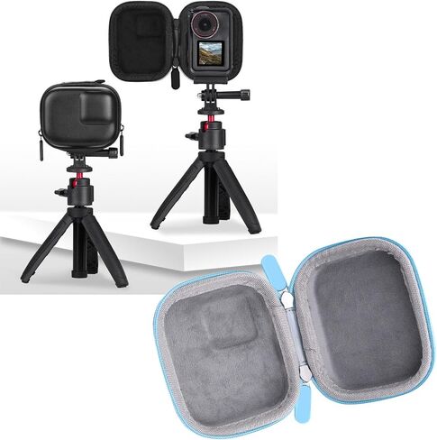 Gugxiom Mini Carry Case Lens Protector for Action 5 Pro Accessories, PU Leather Hard Carrying Case Storage Bag (Blue) in Saudi Arabia