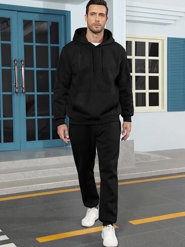 TUVEKE Sweat Suits For Men Set 2 Piece Hoodie Jogger Long Sleeve Sweatsuits Hoodie and Pants Size S To 2XL in Kuwait