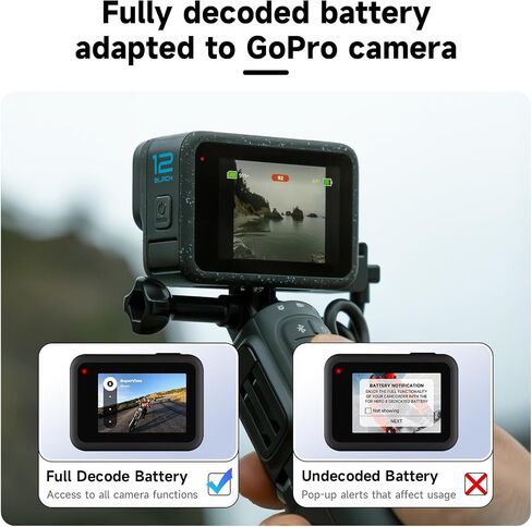2 Pack Battery Replacement for GoPro Hero 12 11 10 9 Black with Storage Box in Kuwait