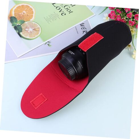 Garneck 2pcs غطس كثيفة العدسة العدسة مقاومة للصدمة وحقيبة العدسة المقاومة للانهيار لكاميرات DSLR مضغوطة الأكمام الواقية أسود إغلاق مفتوح سهل in Saudi Arabia