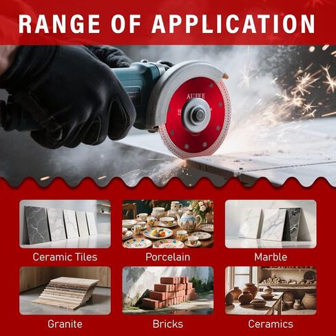 5 Pcs Diamond Saw Blades, 4-1/2'' Tile Cutting Blades for Angle Grinder, Glass Cutting Disc Grinder Blades for Cutting Porcelain Ceramic Granite Marble (Red) in Kuwait