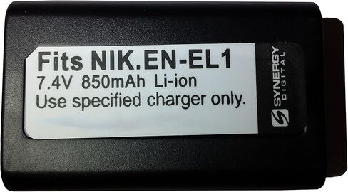 SDENEL1 Lithium-Ion Battery - Rechargeable Ultra High Capacity (7.4V 850 mAh) - Replacement for Nikon EN-EL1 & Minolta NP-800 Battery For Nikon Coolpix 775, Coolpix 880,Coolpix 885, Coolpix 995, Coolpix 4300, Coolpix 4500, Coolpix 4800, Coolpix 5000, Co in Saudi Arabia