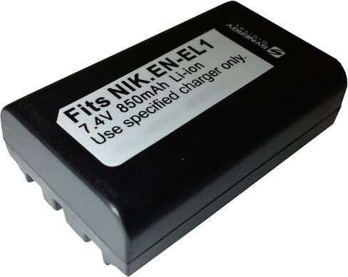 SDENEL1 Lithium-Ion Battery - Rechargeable Ultra High Capacity (7.4V 850 mAh) - Replacement for Nikon EN-EL1 & Minolta NP-800 Battery For Nikon Coolpix 775, Coolpix 880,Coolpix 885, Coolpix 995, Coolpix 4300, Coolpix 4500, Coolpix 4800, Coolpix 5000, Co in Saudi Arabia