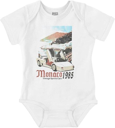 Brisco Brands Monaco 1985 Vintage Sports Car Baby Bodysuit Boys in Saudi Arabia