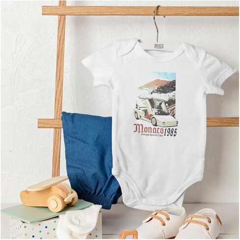 Brisco Brands Monaco 1985 Vintage Sports Car Baby Bodysuit Boys in Saudi Arabia