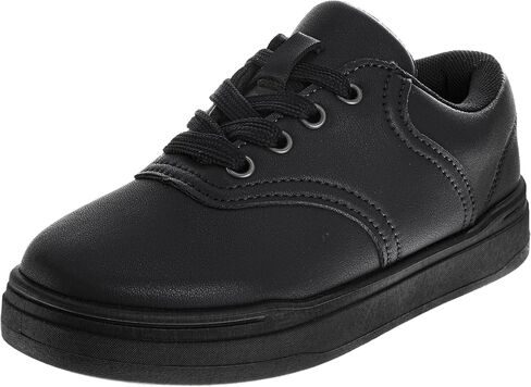 French Toast Girls Boys Dirty Buck Shoes - Kids Oxford School Uniform Loafer Saddle Church Dress Shoes Lace up Faux-Leather (Big Kid) (Dirty Buck) (Size 1-7) in Saudi Arabia