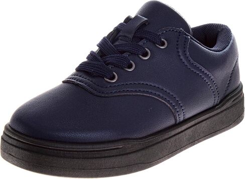 French Toast Girls Boys Dirty Buck Shoes - Kids Oxford School Uniform Loafer Saddle Church Dress Shoes Lace up Faux-Leather (Big Kid) (Dirty Buck) (Size 1-7) in Kuwait