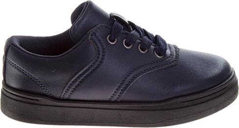 French Toast Girls Boys Dirty Buck Shoes - Kids Oxford School Uniform Loafer Saddle Church Dress Shoes Lace up Faux-Leather (Big Kid) (Dirty Buck) (Size 1-7) in Kuwait