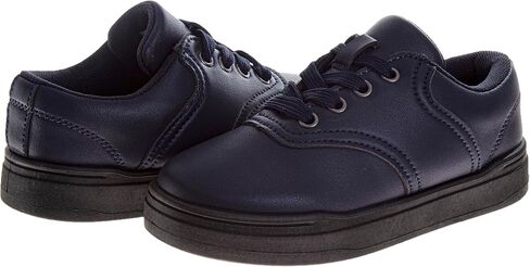 French Toast Girls Boys Dirty Buck Shoes - Kids Oxford School Uniform Loafer Saddle Church Dress Shoes Lace up Faux-Leather (Big Kid) (Dirty Buck) (Size 1-7) in Kuwait