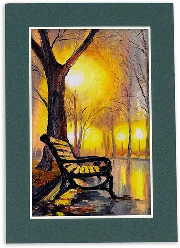 6x8 MAT BEVEL CUT for 4x5 - FREET FREET FOREST GREET PROBOARD مع لوحة دعم واضحة تمامًا ، حقيبة حصيرة صور ختم ذاتية - للصور ، الصور ، تأطير - سماكة ذات 4 طبقات in Kuwait