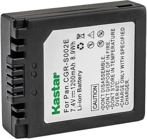 Kastar 2-Pack CGA-S002 Battery Replacement for Panasonic CGR-S002, CGR-S002A, CGR-S002E, DMW-BM7 Battery, Panasonic DE-994, DE-994A, DE-A44 Charger in Saudi Arabia
