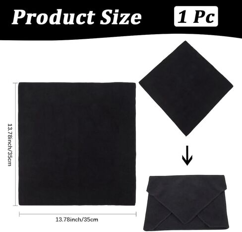 Creatcabin Wrap Wrap Self-Dear-admive Magic Clotup Makeup Bag Lex Drickratch Wrap anti-scratch protector for camera lens phone coss accessories accountors 13.79x13.78inch black in Kuwait