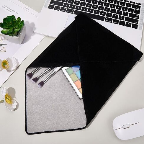 Creatcabin Wrap Wrap Self-Dear-admive Magic Clotup Makeup Bag Lex Drickratch Wrap anti-scratch protector for camera lens phone coss accessories accountors 13.79x13.78inch black in Kuwait