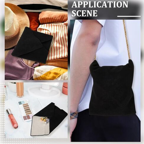 Creatcabin Wrap Wrap Self-Dear-admive Magic Clotup Makeup Bag Lex Drickratch Wrap anti-scratch protector for camera lens phone coss accessories accountors 13.79x13.78inch black in Kuwait