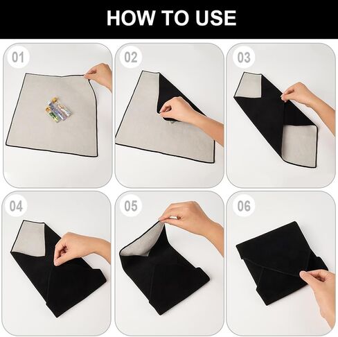 Creatcabin Wrap Wrap Self-Dear-admive Magic Clotup Makeup Bag Lex Drickratch Wrap anti-scratch protector for camera lens phone coss accessories accountors 13.79x13.78inch black in Kuwait