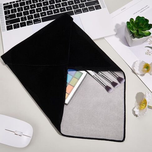 Creatcabin Wrap Wrap Self-Dear-admive Magic Clotup Makeup Bag Lex Drickratch Wrap anti-scratch protector for camera lens phone coss accessories accountors 13.79x13.78inch black in Kuwait