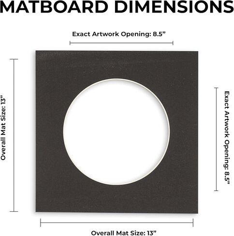 13x13 Mat Bevel Cut for 9x9 Photos - Precut Brittany Blue Circle Photo Photo Phoret Board - فتحة حمض خالية من الحمض لحماية صورك - مقطوعة للصور العائلية ، حزمة من 1 matboard in Kuwait