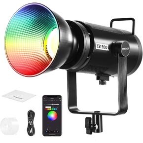 NEEWER 300W RGB LED Video Light with Reflector, APP & 2.4G Control, 2500K-7500K CCT, CRI97+, 29600Lux/1m, 17 Scenes, Bowens Mount Continuous Lighting for Studio Photography Recording Streaming, CB300C in Kuwait