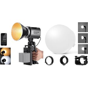 NEEWER MS60B LED Video Light 2.4G/APP Control with CRS6 Softbox Diffusion Dome, 65W Metal Mini Compact COB Continuous Output Lighting Spotlight PWM Dimming, Bowens Mount, Silver in Saudi Arabia